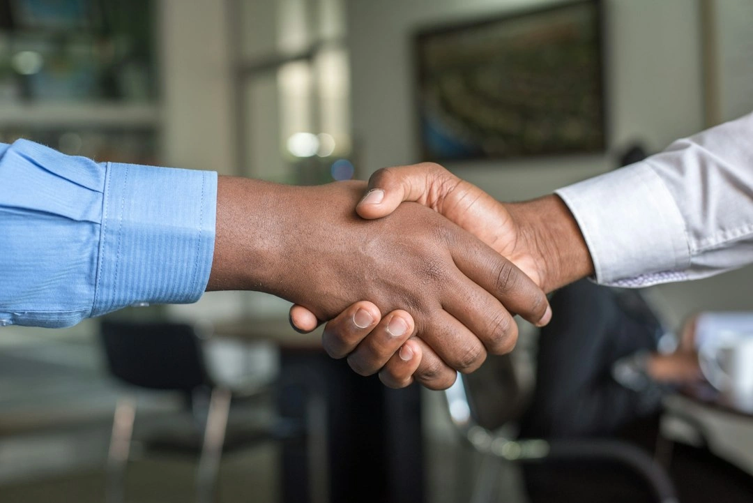 Business handshake representing a partnership
